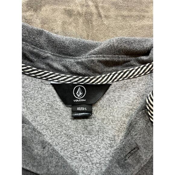 Volcom Banger Polo Shirt Mens Large L Gray Heather Logo Short Sleeve Poly Cotton - Picture 1 of 5